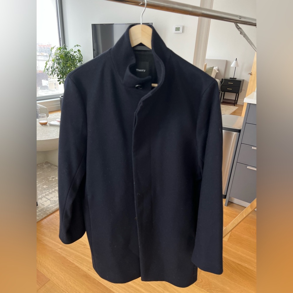 Theory Belvin Overcoat in Baltic, size XS